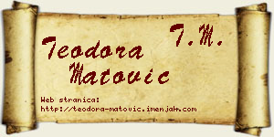Teodora Matović vizit kartica